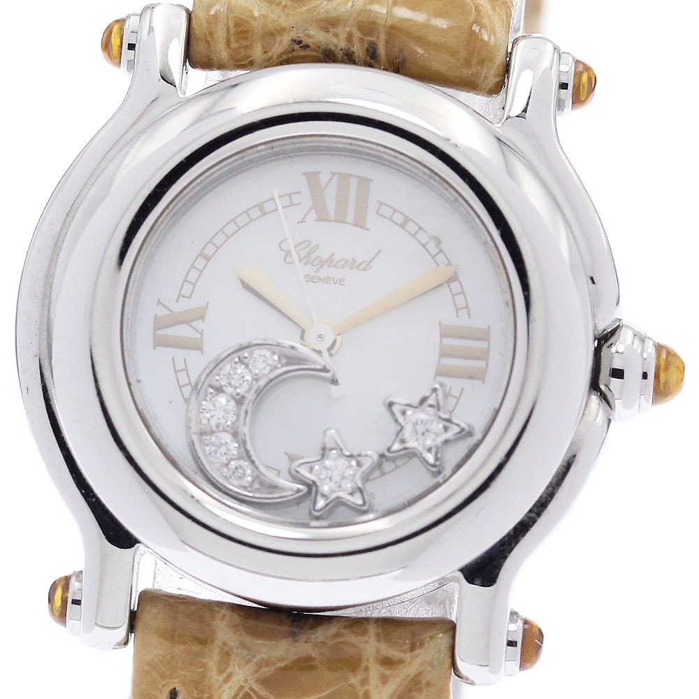 ショパール Chopard 27/8245-30 ハッピースポーツ ムーンスター ダイヤ クォーツ レディース _943919【中古】