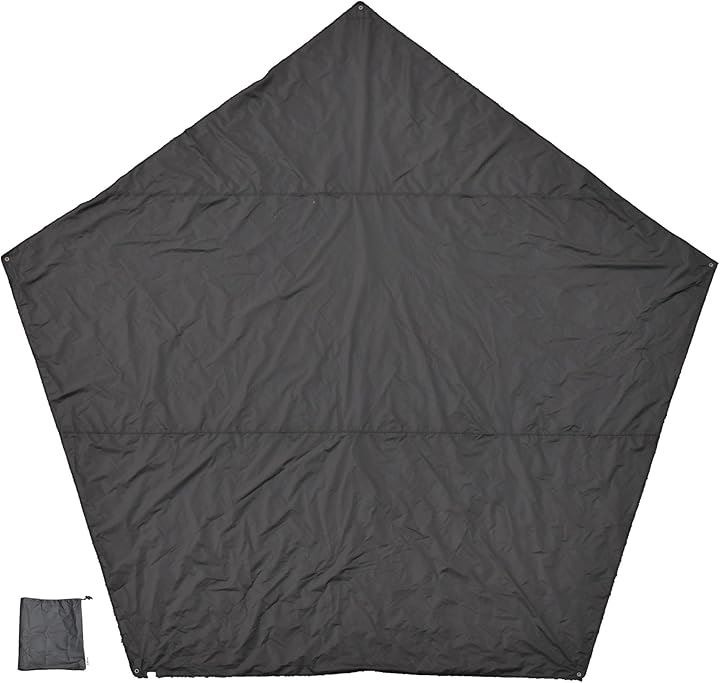 ５角形 グランドシート ペンタゴンタープ キャンプ(ブラック, 1辺290cm)
