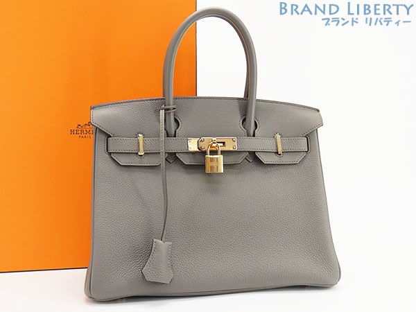 新古品エルメスバーキン30ハンドバッグトートバッグエタングレーローズゴールドピンクゴールド