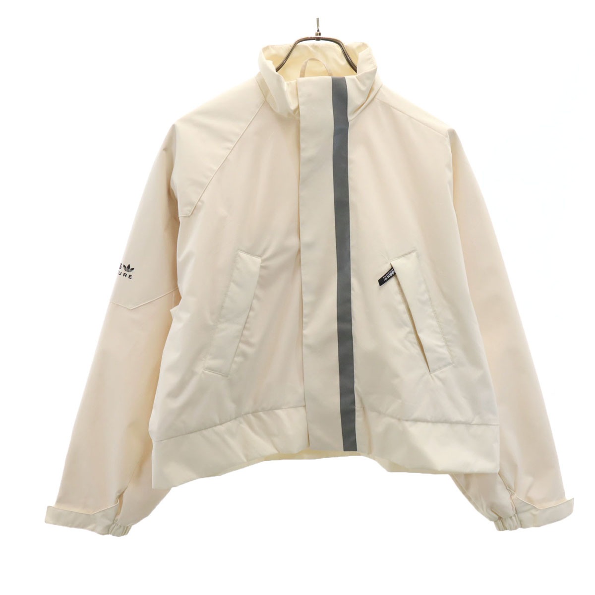 adidas Originals アディダスオリジナルス トレフォイルロゴ ショート丈 ジャケット S アイボリー レディース 古着