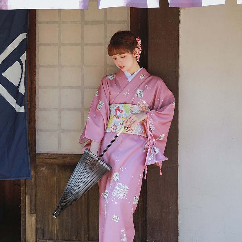 新入荷 浴衣 浴衣セット 樱花季气质粉色少女 桜の季節の雰囲気ピンクの少女 改良着物 おしゃれで かわいい 大人の着物 セット 夏祭り花火大会