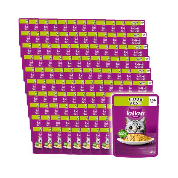 120個セット カルカン パウチ とりささみ まぐろ入り 60gキャットフード 成猫用