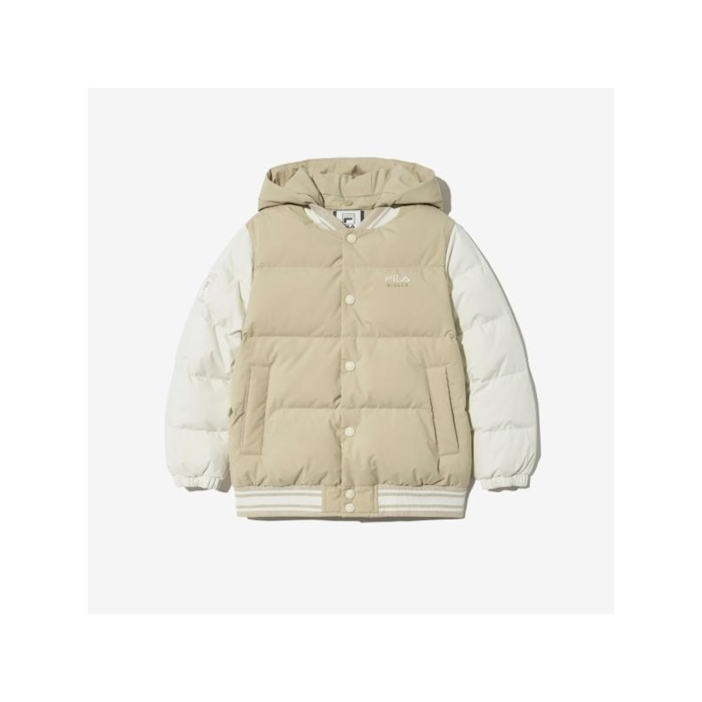 [FILA KIDS] 取り外し可能なフード付きバーシティダウンジャンパー (FK2DJG4401X_NBG) Q0ZFK2DJG4401XNBG