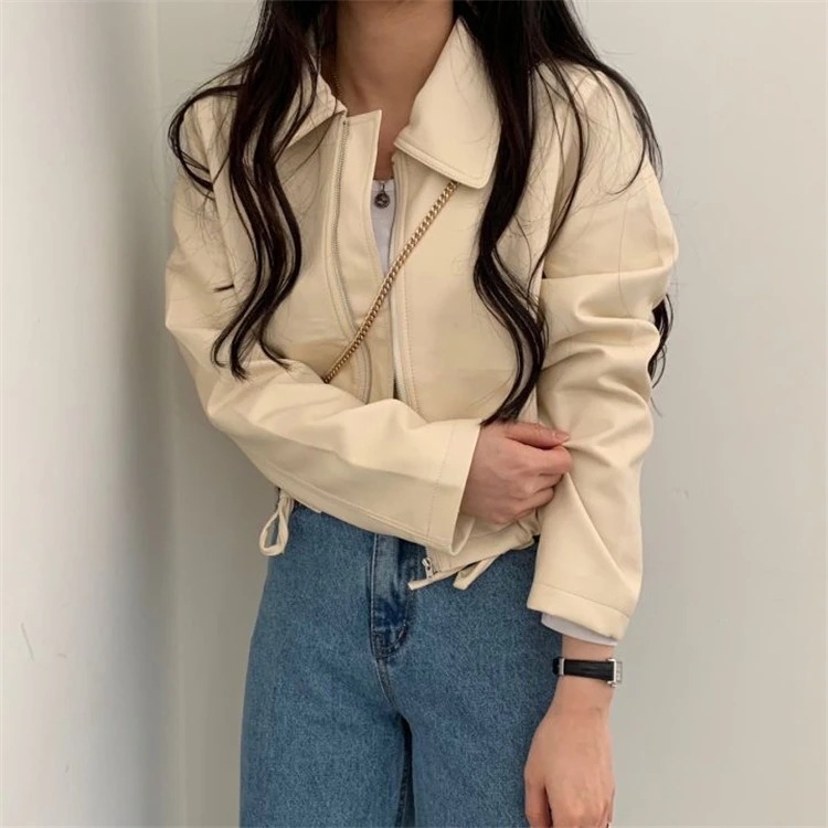 早い者勝ち ハンサム レザー コート バイク ライダースジャケット スリム