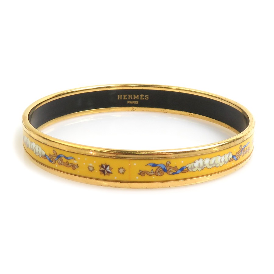 エルメス HERMES バングル ブレスレット エマイユ メタル/エナメル ゴールド/イエロー レディース e61676a