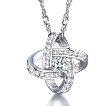 送料無料/限定生産刻印/ブリリアントカットスクリューアーチペンダントネックレス