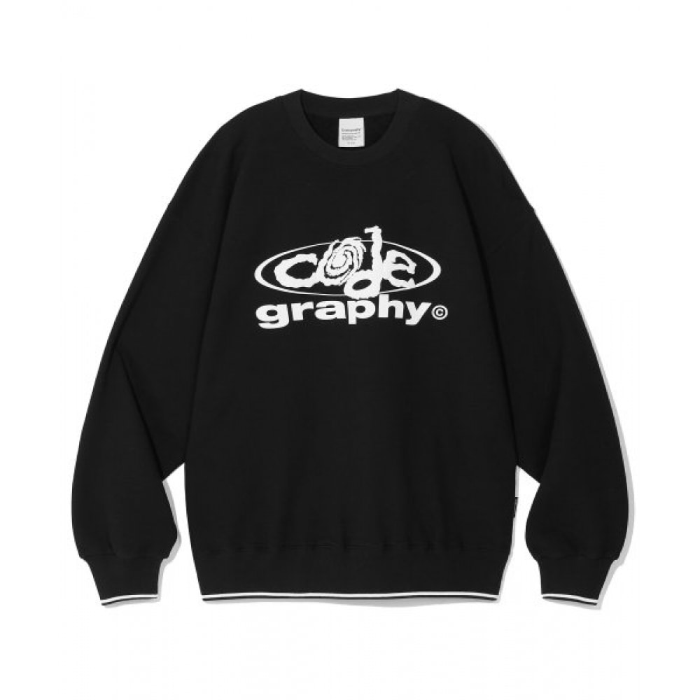 CODEGY CODE アートワークカラーオーバーフィットスウェットシャツ_ブラック