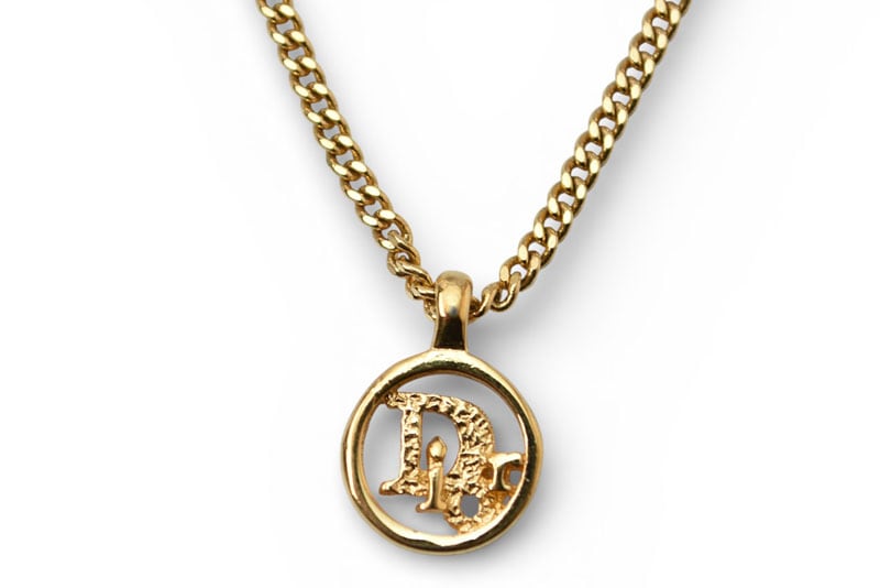 クリスチャンディオール ネックレス ヴィンテージ Christian Dior ロゴ/サークル ゴールド【中古】