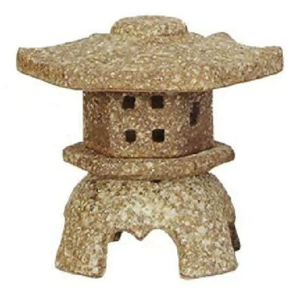 古信楽六角雪見灯籠 8号　（信楽焼き・陶器・燈籠・日本庭園・燈籠・トウロウ ・とうろう・和風・ 置物・B109-07）