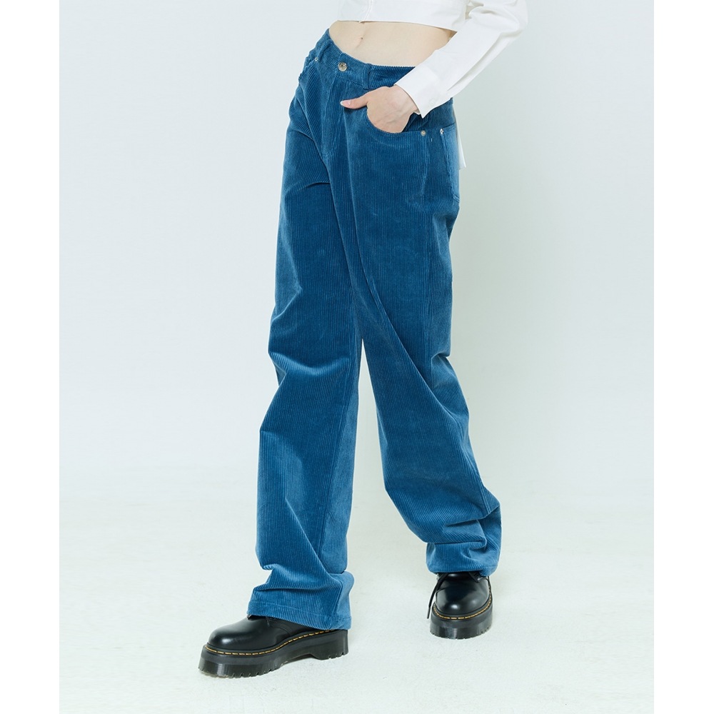 LARTIGENT L6 コーデュロイストレートパンツ(ブルー)