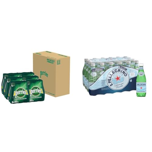 【セット買い】ペリエ (Perrier) プレーン 炭酸水 PET 500ml 「直輸入品] ×36本 + サンペレグリノ (S.PELLEGRINO) 炭酸水 PET 500ml [直輸入品] ×