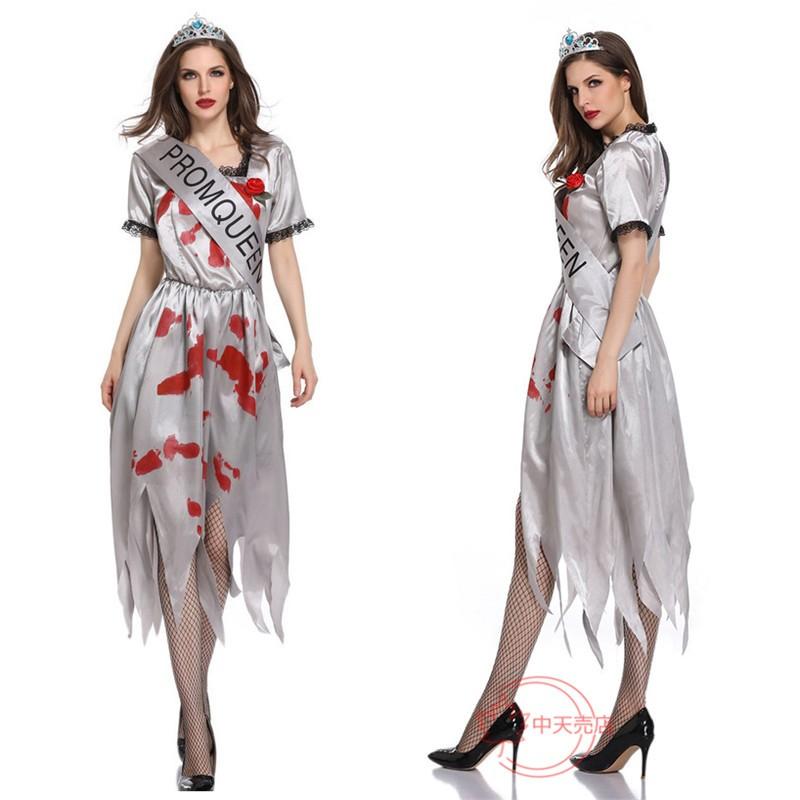 【本日限定】コスプレ衣装 万聖節 COSPLAY 怖い キャラクター レディース 花嫁 ワンピース コスチューム Halloween イベント仮装 パフォーマンス衣装 演出 幽霊 ステージ服