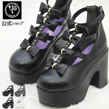 【公式SHOP特典キズ補修液付】 ヨースケ 厚底パンプス レディース ブーティパンプス エナメル 10.5cm 厚底ヒール 靴