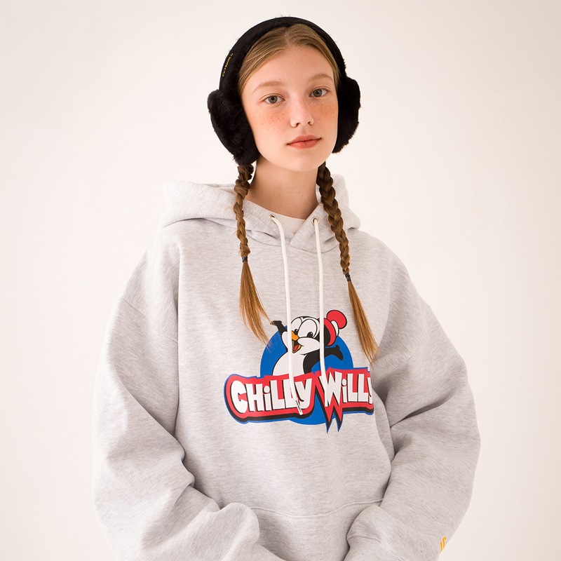 [Chilly Willy] Cartoon Hood T-Shirt(CLOUD GRAY)