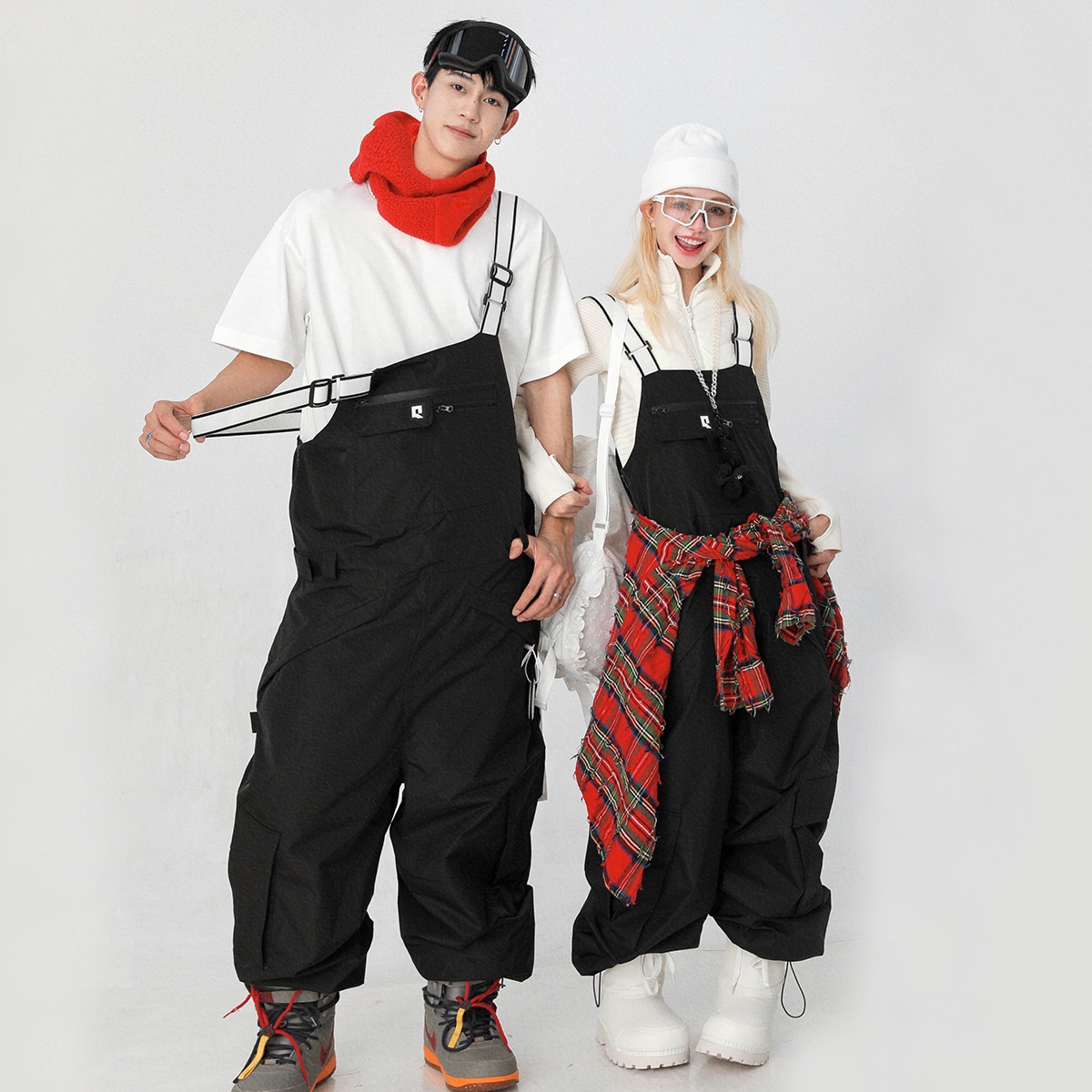 スノーボードウェア パンツ スキーパンツ サロペット 2024 2025 レディース メンズ 防水20000 韓国風 防水防寒防雪保温