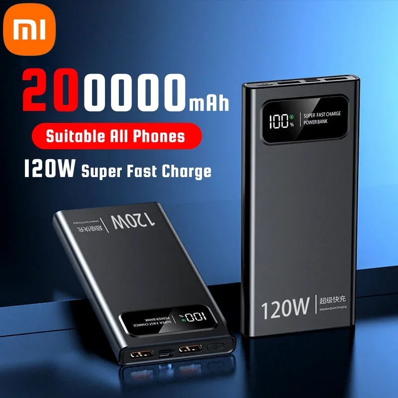 Xiaomi-モバイルバッテリー,超急速充電,120W, 200000mAh,超大容量,iPhone, Xiaomi, Vivo用 - 509モバイルバッテリー