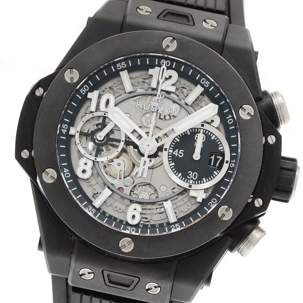 ウブロ HUBLOT 441.CI.1171.RX ビッグバン ウニコ ブラックマジック クロノグラフ 自動巻き メンズ 良品 箱付き_951134【中古】