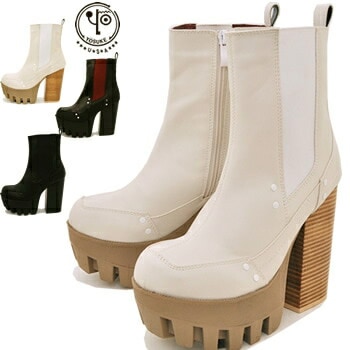 【公式】【24.0cm限定】 ヨースケ 厚底ブーツ レディース サイドゴアブーツ 歩きやすい 12cm厚底ヒール