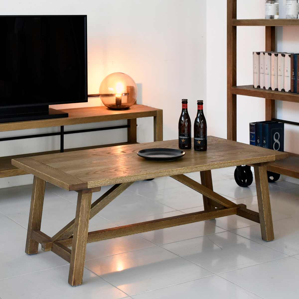 ローテーブル おしゃれ 大きめ 北欧 天然木 幅110cm リビングテーブル センターテーブル テーブル オーク材 木製 ナチュラル モダン シンプル