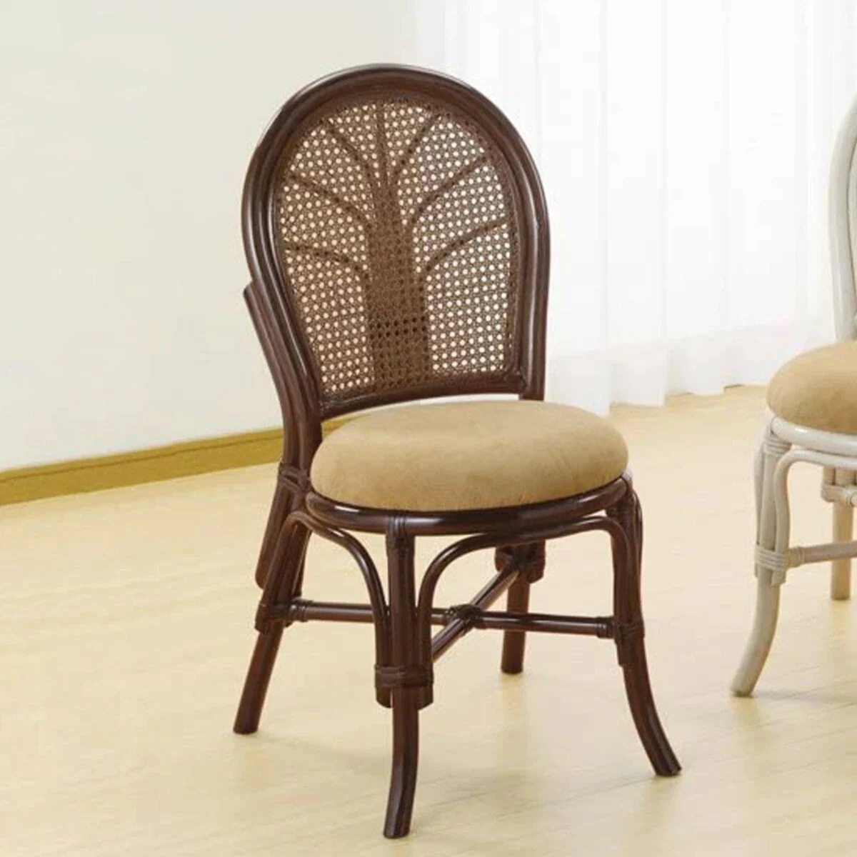 籐 ダイニングチェア クッション付 座面高46cm ラタンチェア 一人掛け 1人掛け 軽量 椅子 ラタン ラタン製 食卓椅子 いす 籐家具 腰かけ チェア