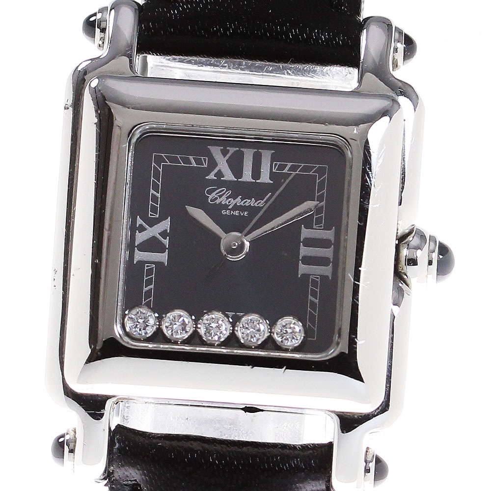 ショパール Chopard 27/8892-23 ハッピースポーツ スクエア 5Pダイヤ クォーツ レディース _840716【中古】