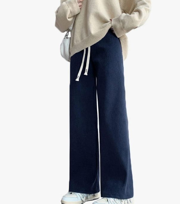 パンツ コーデュロイ ボトムス レディース リブ カジュアル 裏起毛 楽ちん 無地 ウエストゴム 秋冬サイズ: L色: グレー