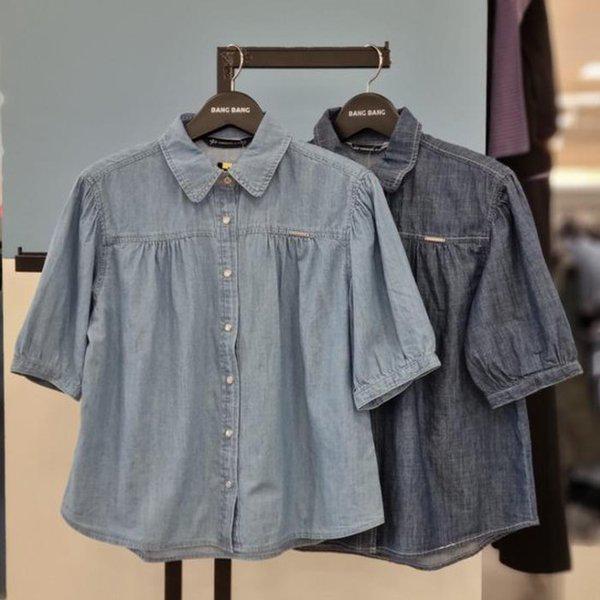 HC21 女性らしい半袖デニムシャツ NSMD35 (49476840)