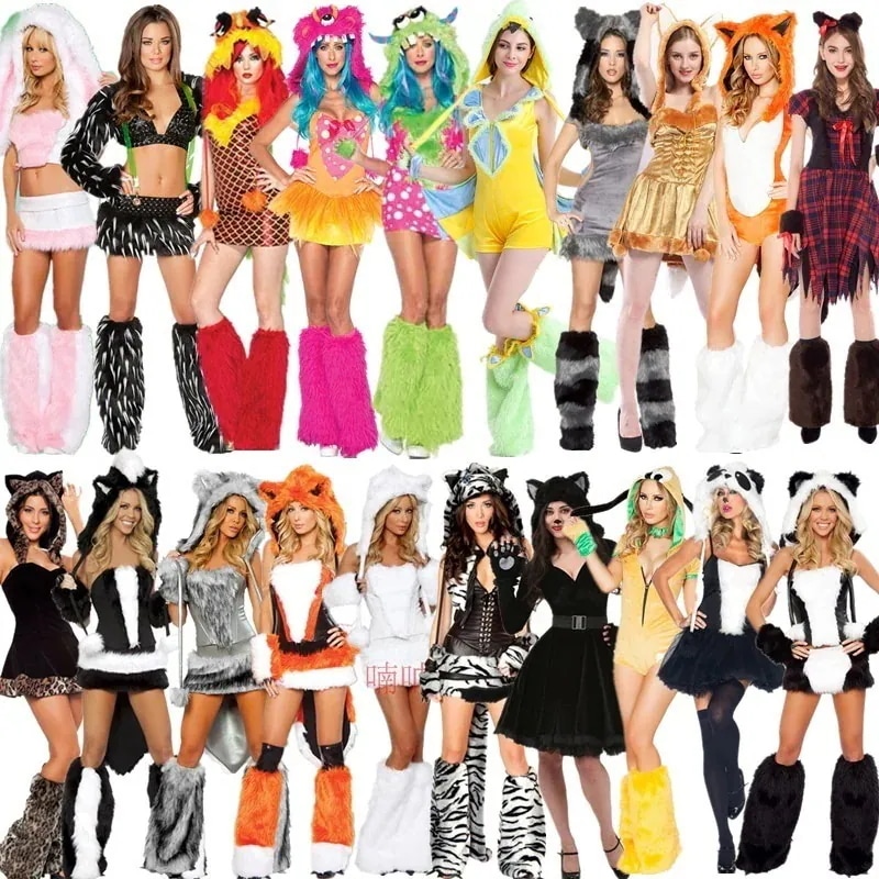 クリスマス コスプレ ファイヤー コスプレ 動物 毛皮 動物 ヒョウ ゲーム ユニフォーム ステージ キャットウーマン コスム