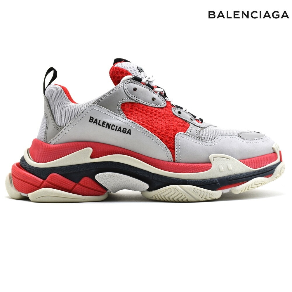 バレンシアガ トリプルS メンズ スニーカー ローカット ダッドシューズ ダッドスニーカー レッド 赤 BALENCIAGA[536737-6495]