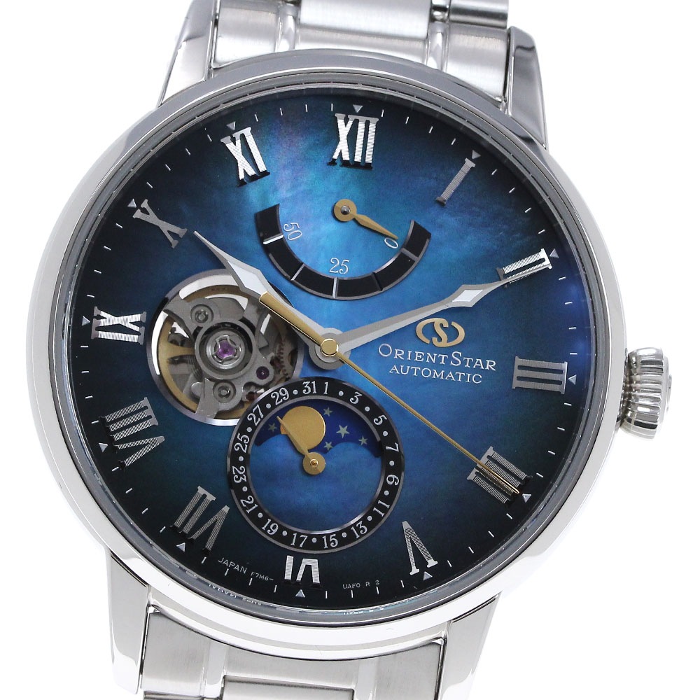 オリエント ORIENT RK-AY0110A オリエントスター 70周年記念モデル「星雲」 ムーンフェイズ 自動巻き メンズ 美品 箱・保証書付き_848964【中古】