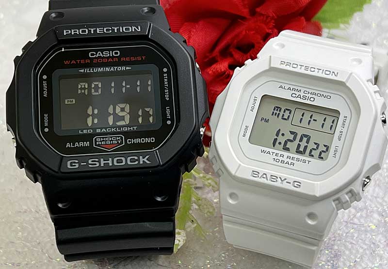 恋人たちのGショック ペアウオッチ G-SHOCK BABY-G ペア腕時計 カシオ 2本セット gショック DW-5600UHR-1BGD-565U-7JF ベビーg F電池式 アナデジ デジタル