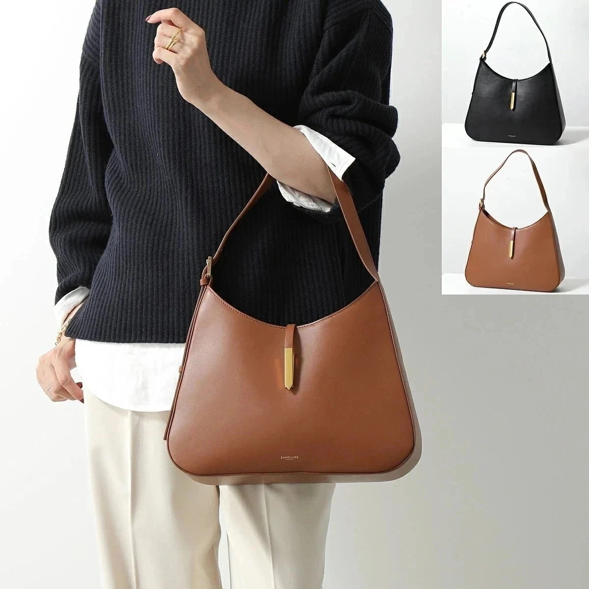 DEMELLIER デメリエー ハンドバッグ LARGE TOKYO ラージ トウキョウ レディース トートバッグ レザー ワンハンドル ロゴ 鞄 カラー2色