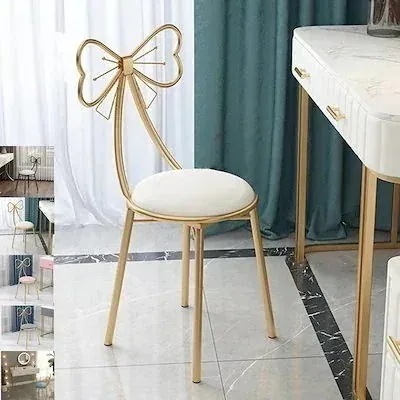 【急速出荷!】ポイントアップ ドレッサー チェア 化粧椅子 イス鏡台用 創造的な リボンの形の装飾背もたれ椅子ゴ