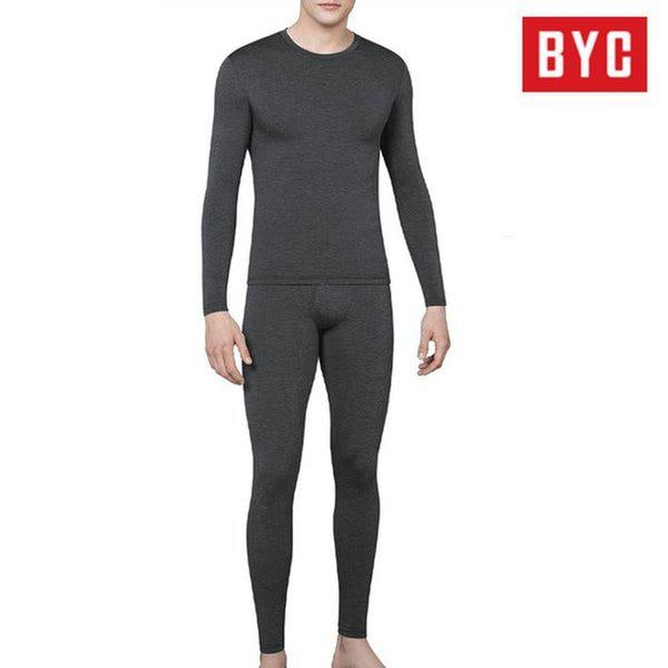 ボディヒート ニュー保温(起毛) 男性 上下セット 発熱肌着 灰色 S0160