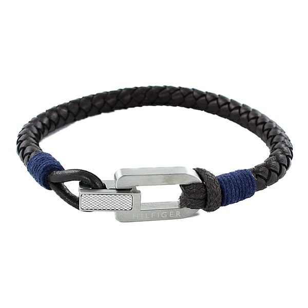 トミーヒルフィガー ブレスレット ファッション アクセサリー メンズ アクセ シルバー ブラウン 編み込み レザー 革 2701011 ビジネス 男性 誕生日ギフト 記念日 ポイント消化
