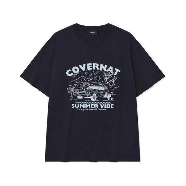 ボリュームカーグラフィックTシャツ ダークネイビー CO2502ST41DN