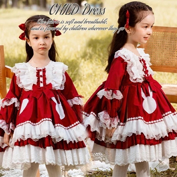 新品限時!優!惠!A340ロリータワンピース 女子 子供服 プリンセスドレス キッズドレス ベビーロリータドレス 可愛い 赤ちゃん お宮参り 結婚式 ピアノ発表会 誕 七五三 Lolita ロリータ