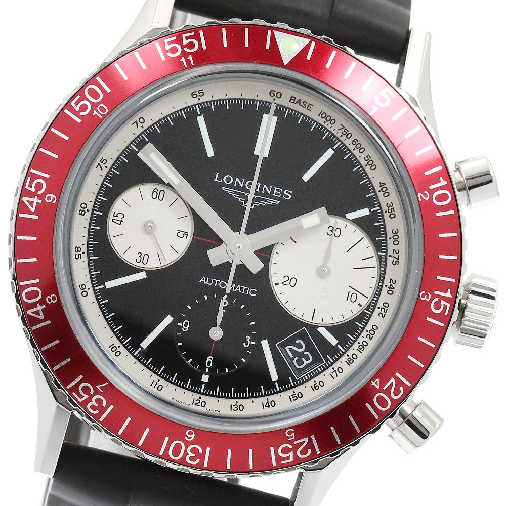 ロンジン LONGINES L2.808.4.52.9 ヘリテージ ダイバー 1967 クロノグラフ 自動巻き メンズ 良品 箱・保証書付き_956590【中古】