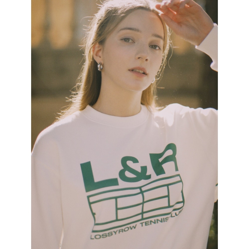 LOSSYROW Lossy シグネチャー ロゴ スウェットシャツ ホワイト