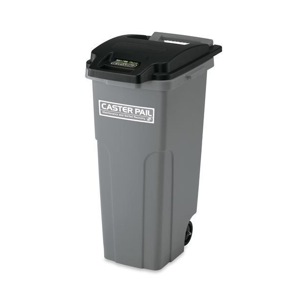 キャスターペール/蓋付きゴミ箱 70L パッキン付き 耐候剤配合 ブラックグレー 屋外使用可 業務用 施設 店舗