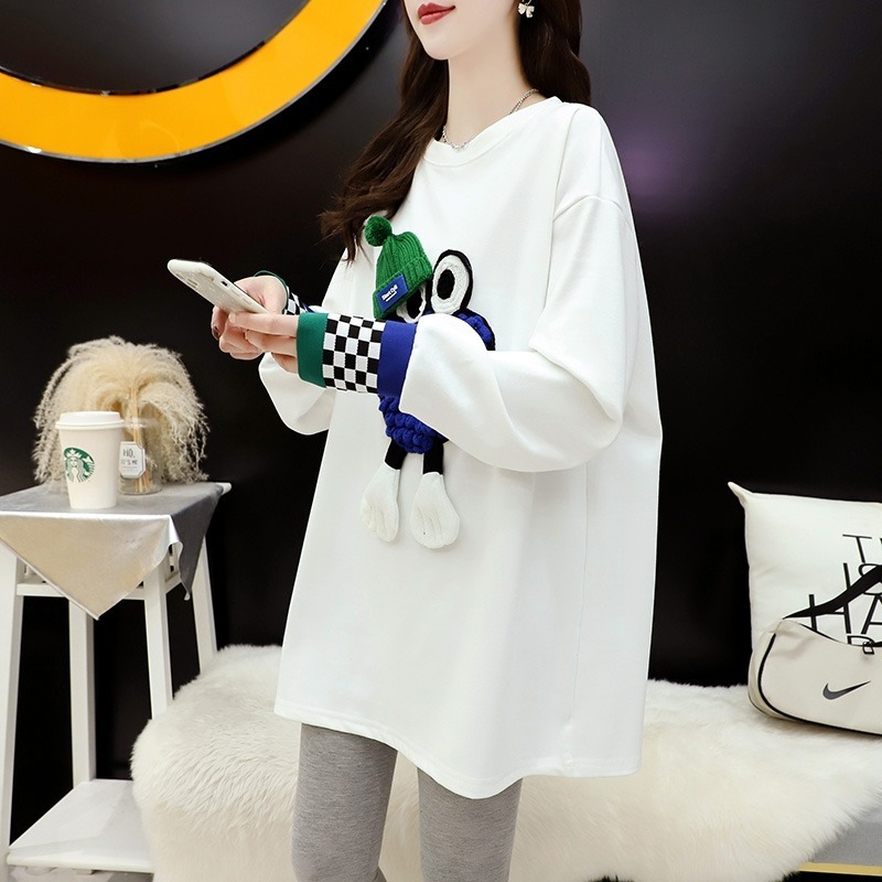 プレママ セットアップ カットソー プルオーバー レギンス ミディアム丈 半端丈 長袖 ドロップショルダー 萌袖 ラウンドネック ストレート ワイド 伸縮性 上下セット 2点セット ツーピース