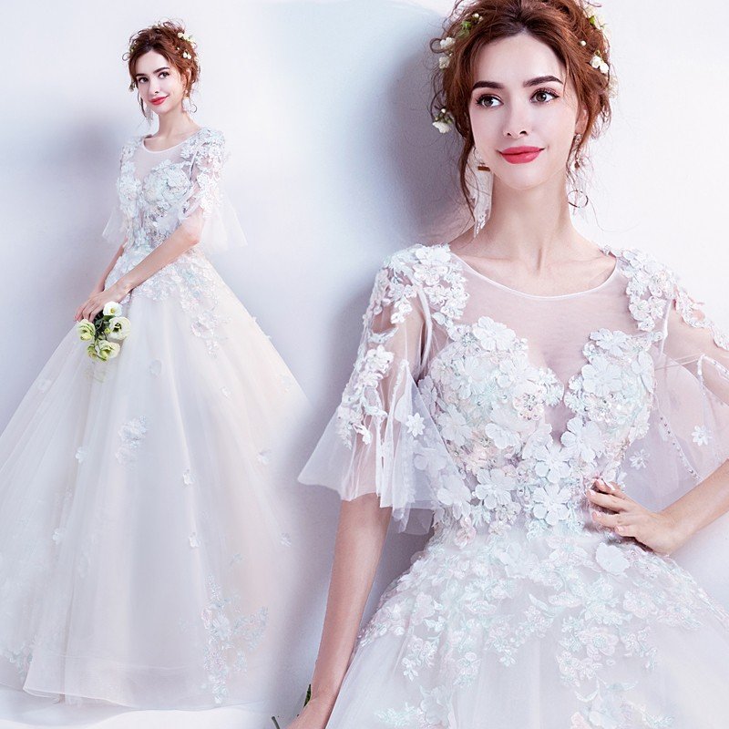 ウエディングドレス 安い 結婚式 エンパイア ウェディングドレス 二次会 プリンセス 花嫁 ドレス ロング ブライダル 白 披露宴 大きいサイズ