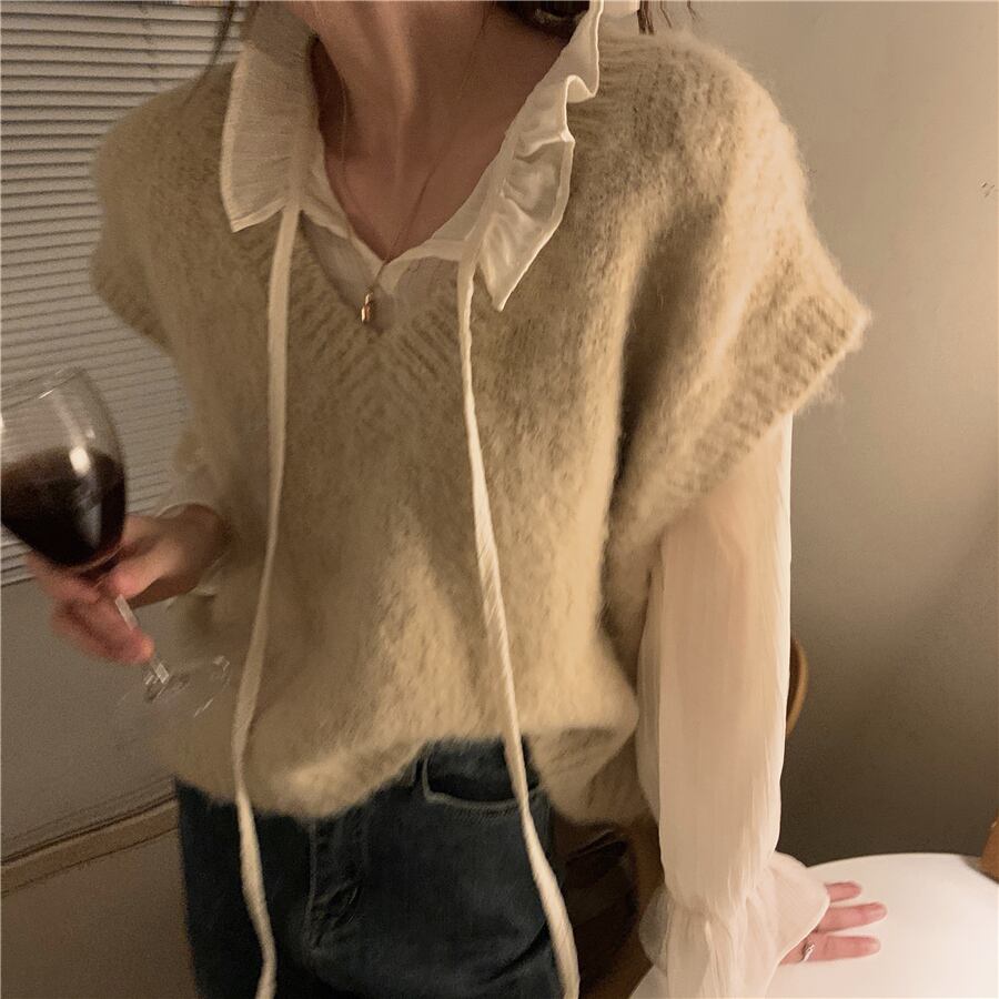 レディース トップス セット 2点セット set セパレート シャツ ブラウス 長袖