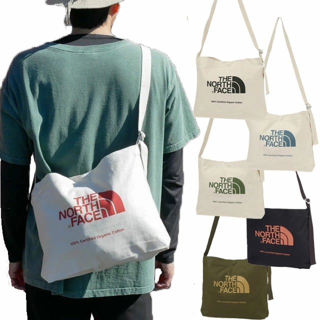 ザ・ノース・フェイス オーガニックコットンミュゼット メンズ NM82387 ショルダーバッグ レディース メッセンジャーバッグ アウトドア ナチュラル シンプル ロゴ プリント A4 肩掛け 外出