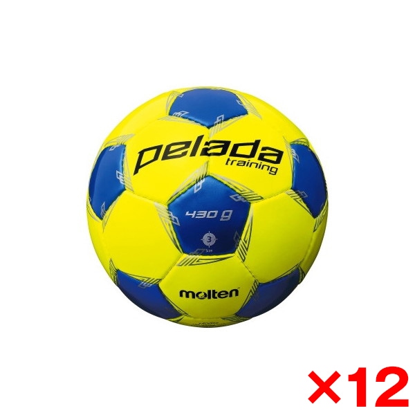 12個セット サッカーボール 3号球 ペレーダ トレーニング ライトイエロー×メタリックブルー F3L9200