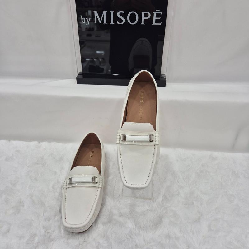 By 女性 クラシック メタル ポイント ローファー 112HT439TG010 WHITE 2 JJ