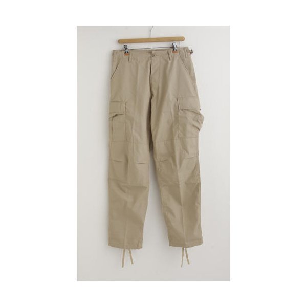 アメリカ軍 BDU カーゴパンツ ／迷彩服パンツ Sサイズ リップストップ YN521007 カーキ レプリカ