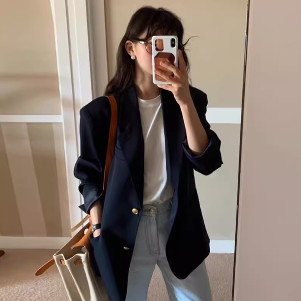 スーツ スーツジャケット ジャケット ミディアム丈 襟付き 前開き ボタン ポケット かわいい 大人可愛い きれいめ シンプル カジュアル 大人 上品 おしゃれ かっこいい レトロ クール モード系 5,508円