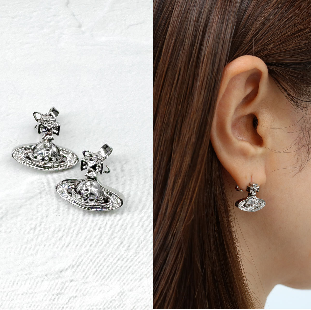 ピアス PINA BAS RELIEF EARRINGS 62010131-02P116-CN オーブ 両耳用 アクセサリー シルバー