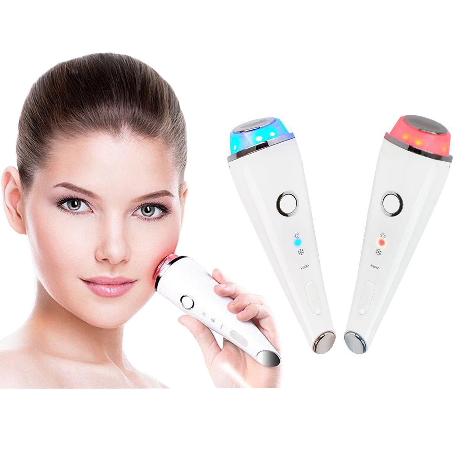 【爆発品】最新HOT＆COOL 温冷美容器 RF深層温熱 イオン導出 イオン導入 振動マッサージ　高周波 LED光エステ冷却モード ラジオ波美顔器 RF美顔器